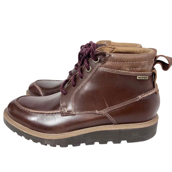 Clarks Hinsdale Mid Lace Up Chukka Boot Men 8.5 Brown Leather New - Picture 4 of 16